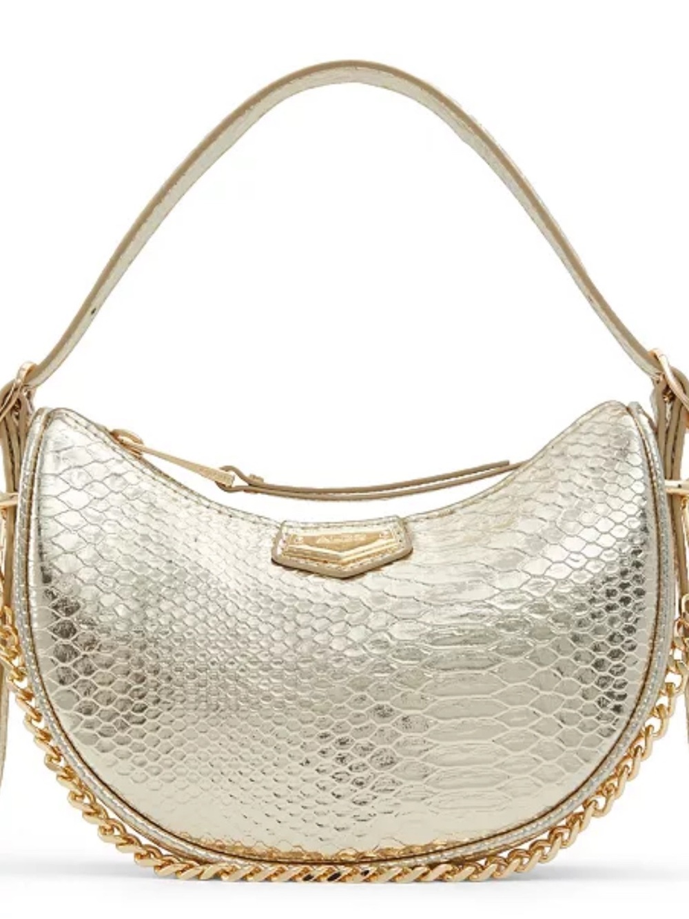 Aldo Metallic Gold Textured Hobo Shoulder Bag NWT